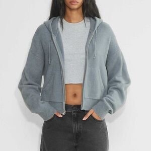 Aritzia TNA Peyton Zip Hoodie Relaxed knit zip-up hoodie